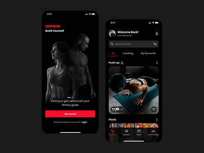 Fitness App app appdesign design figma mobile mobileapp ui uiux ux