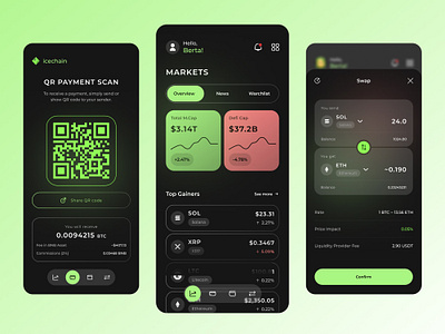 IceChain - Crypto Wallet animation app design app ui bitcoin crypto crypto wallet graphic design ui