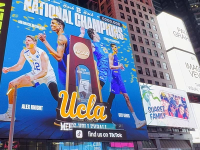 UCLA Volleyball - Times Square graphic design national champs nyc sports branding sports design times square ucla volleyball