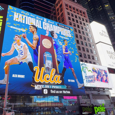UCLA Volleyball - Times Square graphic design national champs nyc sports branding sports design times square ucla volleyball