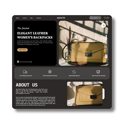 Bag website design ✨ graphic design ui
