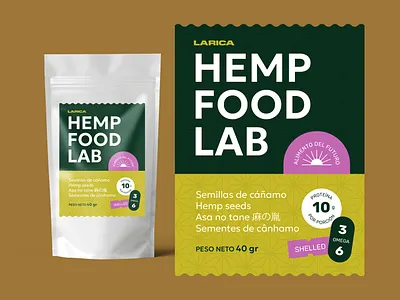 Larica's Hemp Food Lab canabis doypack food hemp label packaging