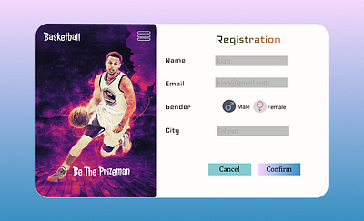 basketball match registration ui