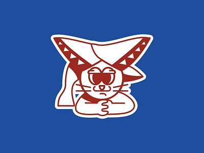 Retro Cat Logos - Onde Mande 😺 blue branding cat illustration logo padang pop red retro sticker vintage white