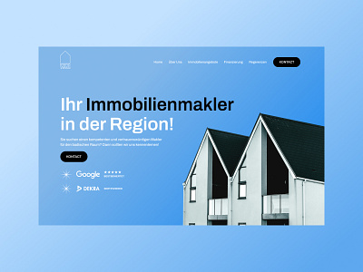 Real Estate Agent — Website Concept 2023 2024 2025 aestetic blue bright design germany graphic design landing page light minimal ui