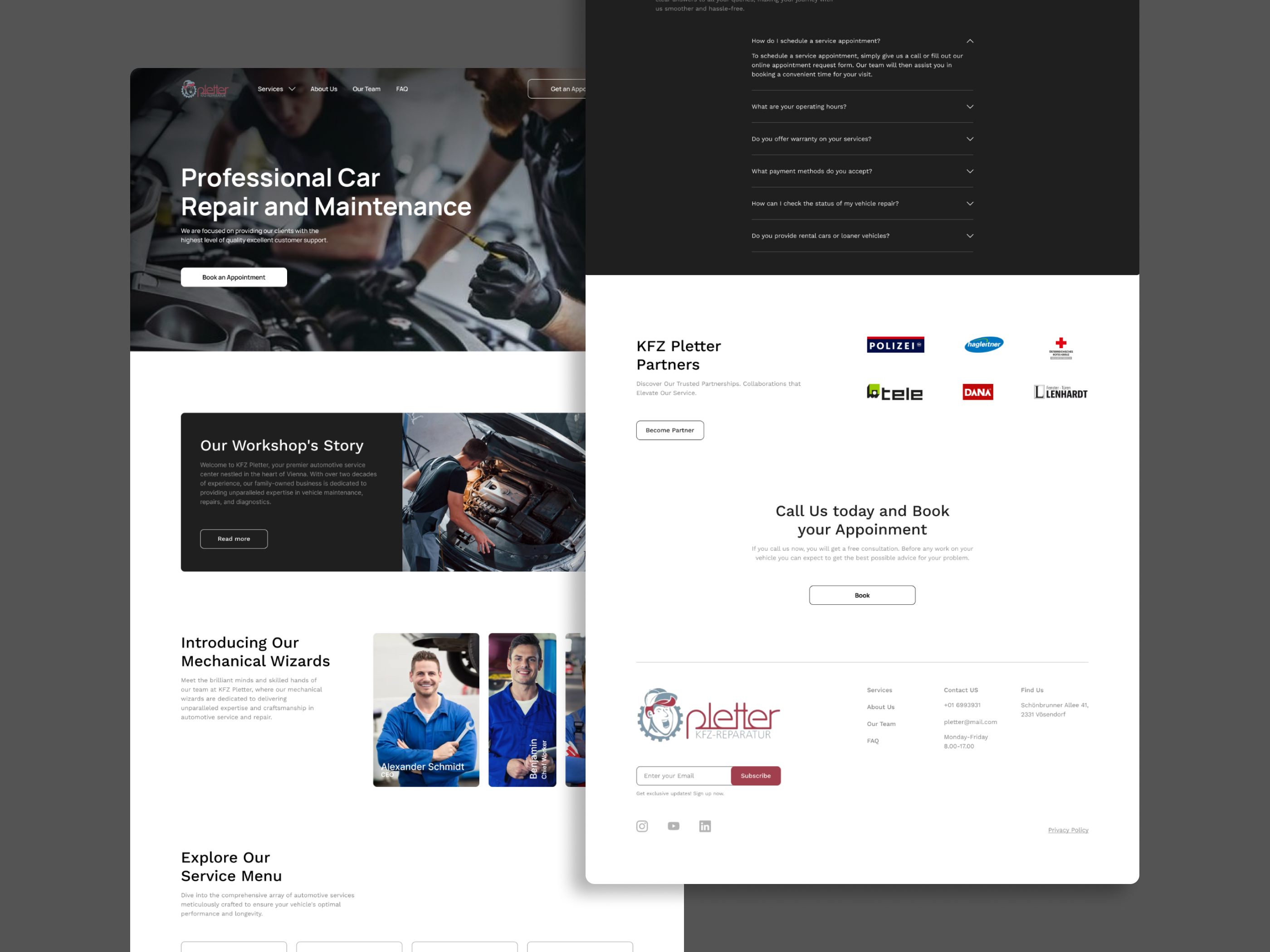 Web Design for Mechanic workshop app design graphic design landing page ui ux web