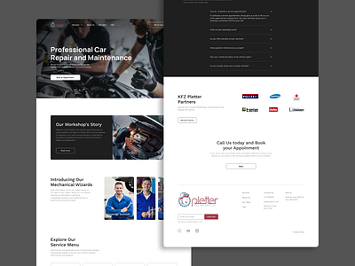 Web Design for Mechanic workshop app design graphic design landing page ui ux web