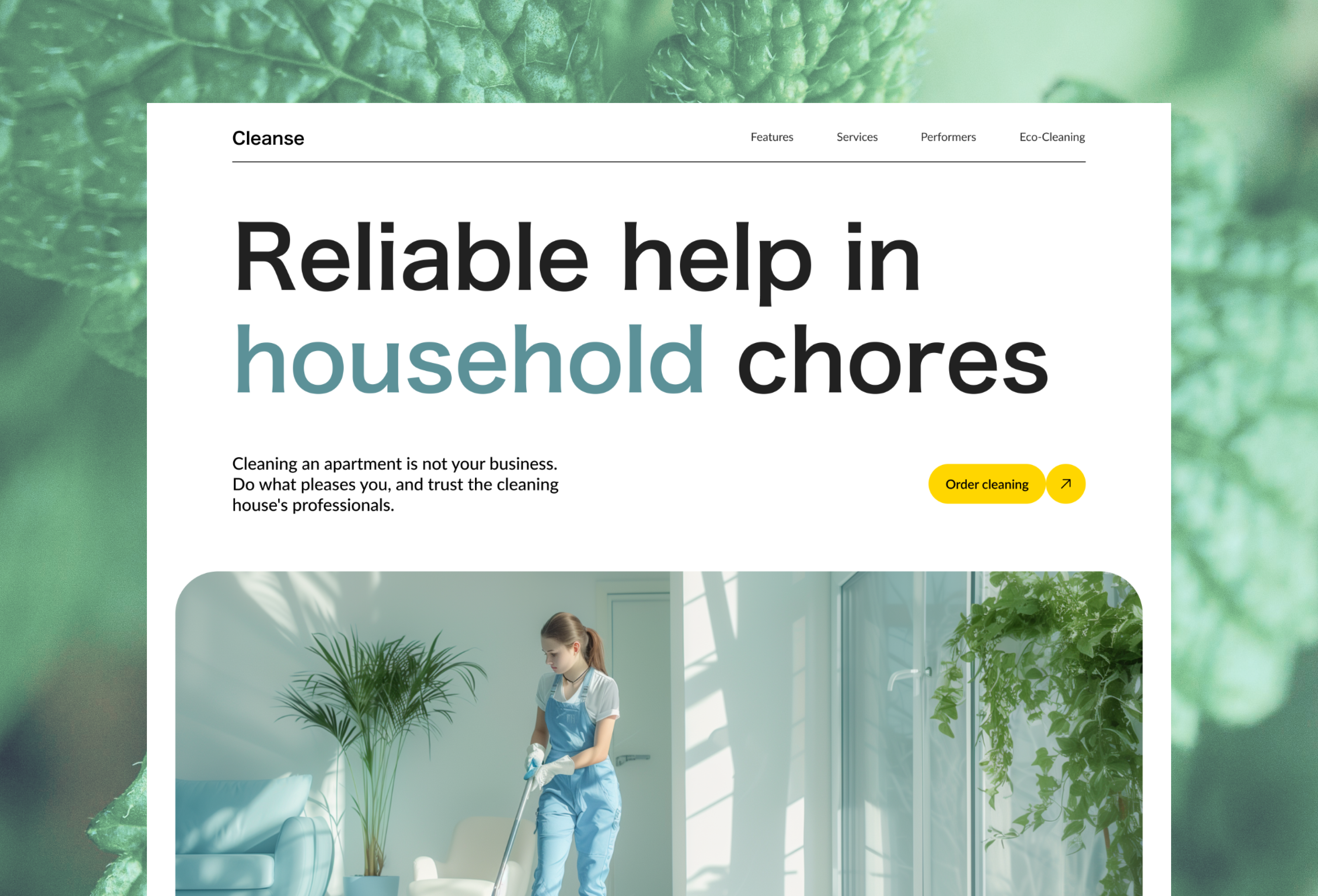 Cleanse Agency - Site & Branding agency branding clean cleaning cleanse design eco friendly features footer green healthy instagram lemon mint mission natural reviews site trust ui