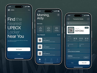 UPBOX - Smart Locker App app app design clean dark design mobile mobile app smart app smart box smart storage storage box ui