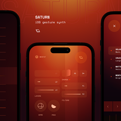 Saturn: iOS gesture synth concept audio concept design ios keyboard mobile music piano synth ui