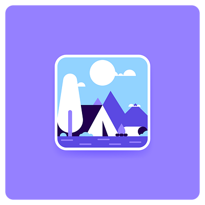 mini landscape #3 branding camping design graphic design icon illustration line minimal outdoor retro simple tent tree ui