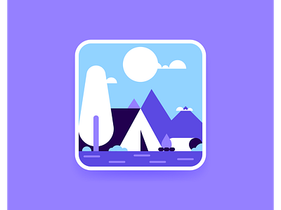 mini landscape #3 branding camping design graphic design icon illustration line minimal outdoor retro simple tent tree ui