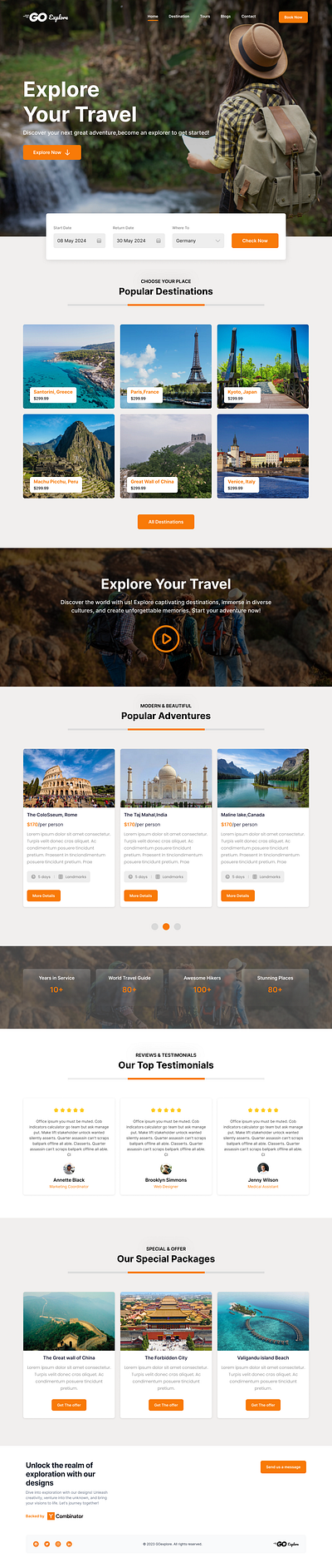 GOExplore landing page branding ui web design