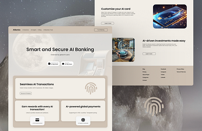 Ai Banking Landing ai banking design finance graphic design moon solution webdesign website