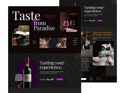 Delicious Wine branding landingpage ui uiux web design wine
