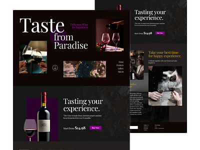 Delicious Wine branding landingpage ui uiux web design wine