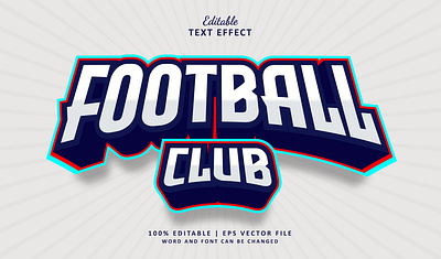 Text Effect Football Club 3d badge logo text effect