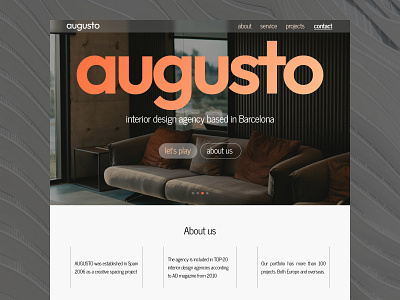 AUGUSTO | design-concept concept design interior landing typography ui web