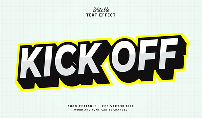 Text Effect Kick Off 3d badge kick off logo matchday text effect