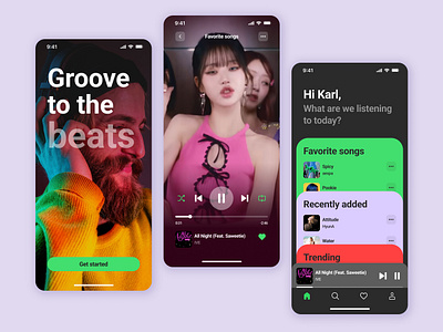 Daily UI #009 – Music Player aespa app art direction branding daily ui daily ui challenge design graphic design illustration ive kpop logo music nakamura ui ux