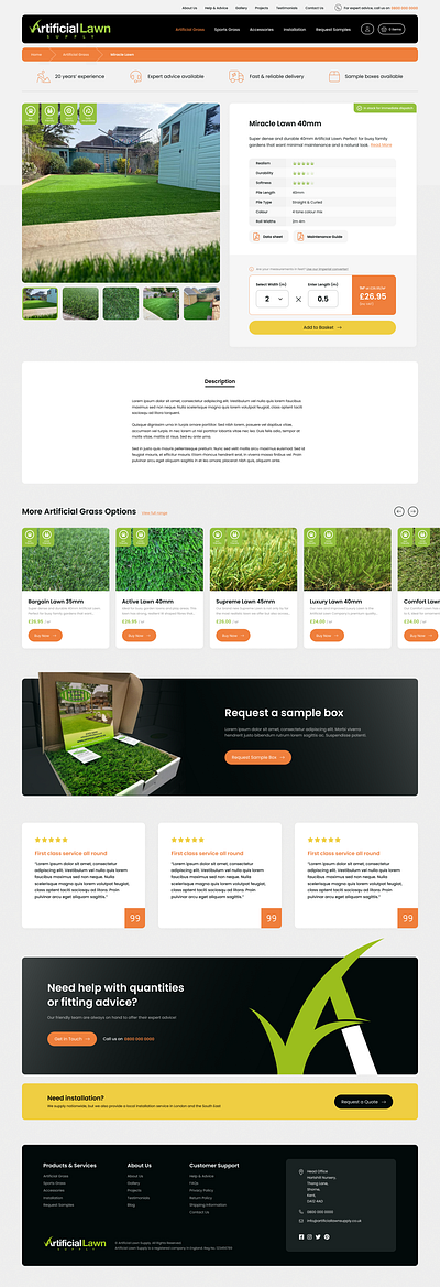 Artificial Grass Ecommerce artificial grass ecommerce garden product page products web