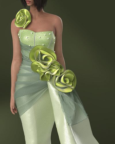 flower dress 3dartist clo3d design fashion garment graphic design illustration