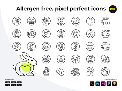 Allergen free, Pixel Perfect Icons branding graphic design icon logo symbol ui