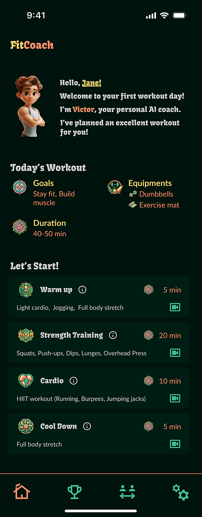 How I designed FitCoach App Daily Workout Page (Mini Case Study) case study daily workout dailyui dailyuichallenge design designthinking portfolio sport ui ui 062 uidesign uiux uix101 ux workout