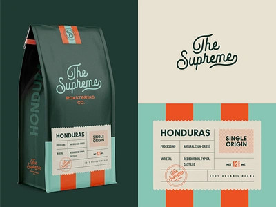 Branding & Packaging Design for The Supreme Coffee 3d brand identity branding business cafe coffee coffee shop design drink emblem espresso graphic design label logo packaging packaging design restaurant branding roastering tea