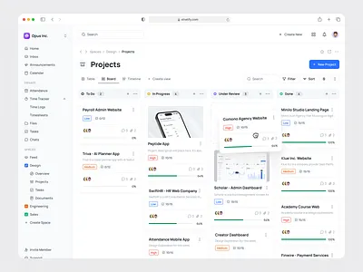 Stratify - Project Management Dashboard admin business card clean dashboard design interface management minimalist modern product project project management saas task task management task tracker time tracker ui web application