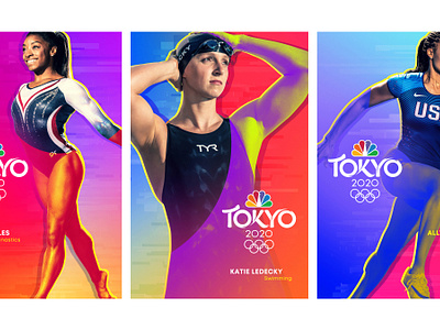 Tokyo Olympics Key Art Posters graphic design nbc poster design tokyo olympics