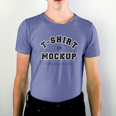 Man Front T-Shirt Mockup PSD graphic design