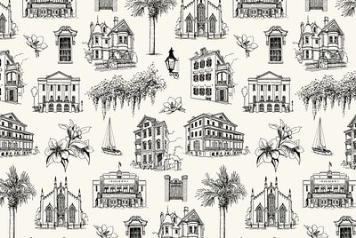 Charleston Toile for The Architecture Collection design illustration packaging pattern toile