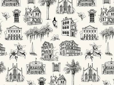 Charleston Toile for The Architecture Collection design illustration packaging pattern toile