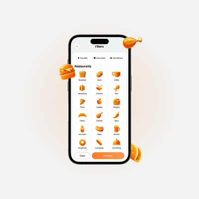 Restaurant filters app delivery delivery app filters mobile app restaurant ui ux