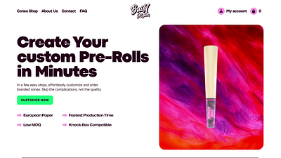 Cones Shop after effects animation app blunt clean cone cones configurator design flat layout marketplace order paper weed pre rolls shop ui ux web weed