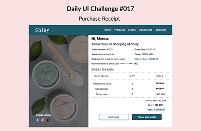 Purchase Receipt (Daily Ui #017) daily ui dailyui figma purchase receipt ui ui challenge ui design uiux user interface user interface design web design