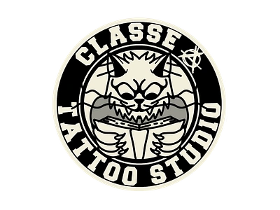 Tattoo Studio Logo Design desenho antigo graphic design ilustração logo old cartoon retro tattoo studio logo vintage