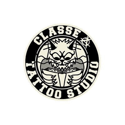 Tattoo Studio Logo Design desenho antigo graphic design ilustração logo old cartoon retro tattoo studio logo vintage