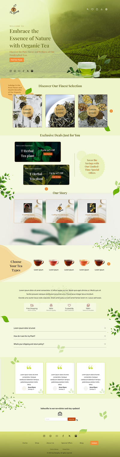 Organic Tea Website Design design e commerce figma landing page ui uiux