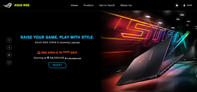 Gaming Laptop's E-Commerce Interface ui