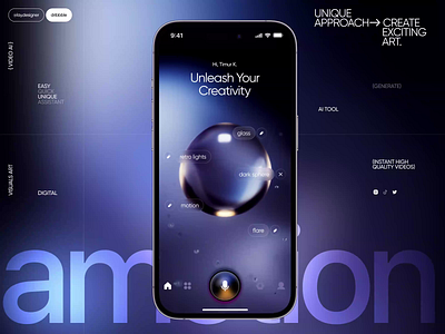 Amotion - Online Banking App Concept 3d ai art automated content creative dailyuix design digital future generate gradient mobile motion software tech tool ui ux video