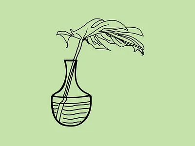 Drawing - Flower pot art arts design drawing flower forest grass green illustration illustrator leaf leaves line art lines minimal minimalist nature pot vector