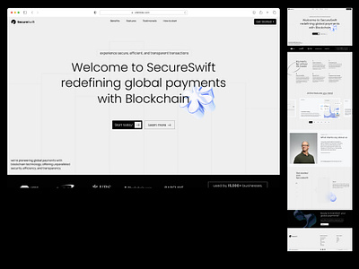 Blockchain Landing Page — SecureSwift blockchain crypto design landing page swift ui uiux ux website