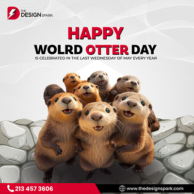 🌟🦦 Happy World Otter Day! 🦦🌟 apparel branding design energy graphic design happy world otter day illustration logo merch motion graphics the design spark ui