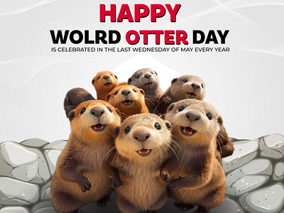 🌟🦦 Happy World Otter Day! 🦦🌟 apparel branding design energy graphic design happy world otter day illustration logo merch motion graphics the design spark ui