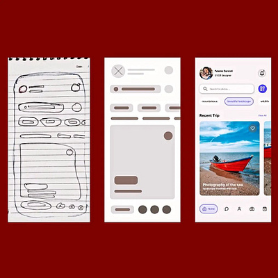 User interface design and sketch and wireframe sketch ui wireframe