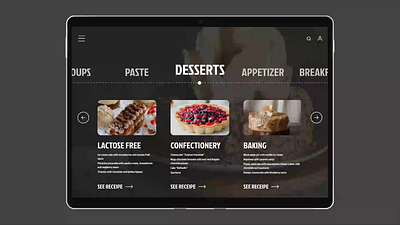 Menu animation for a restaurant animation design motion graphics ui ui desing ui дизайн