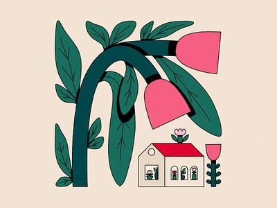 Home 🩷 colorful colourful drawing editorial illustration floral flower flower illustration graphic design illustration visual design