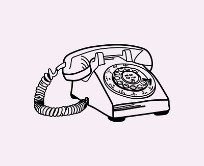 Drawing - Vintage Landline Telephone art arts classic design drawing illustration illustrator line design lines old retro rotary telephone vector vintage